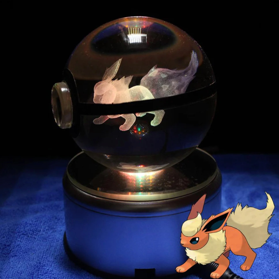 Onix Large Crystal Pokeball 3D Laser Engraving – Crystal PokeVerse