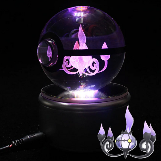 Chandelure Large Crystal Pokeball 3D Laser Engraving