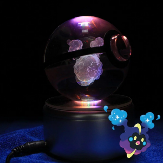 Cosmog Large Crystal Pokeball 3D Laser Engraving