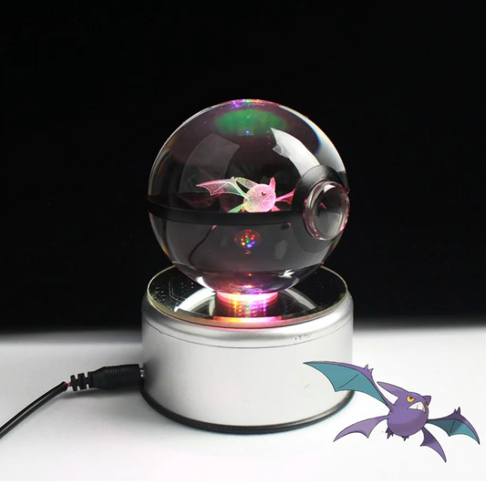 Crobat Large Crystal Pokeball 3D Laser Engraving