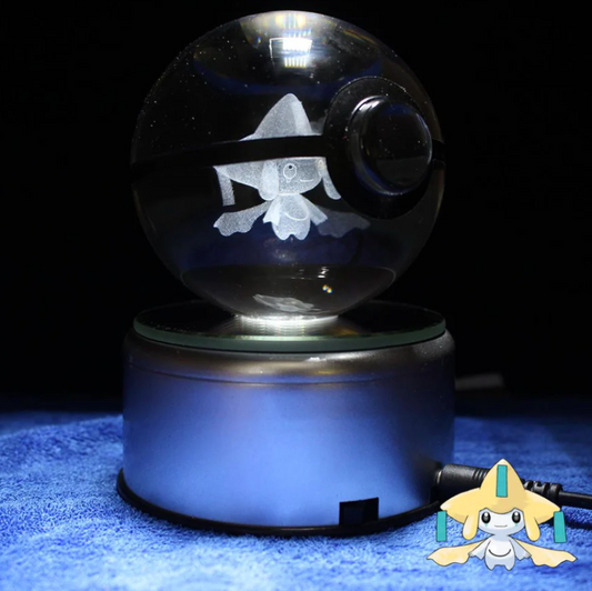 Jirachi Large Crystal Pokeball 3D Laser Engraving