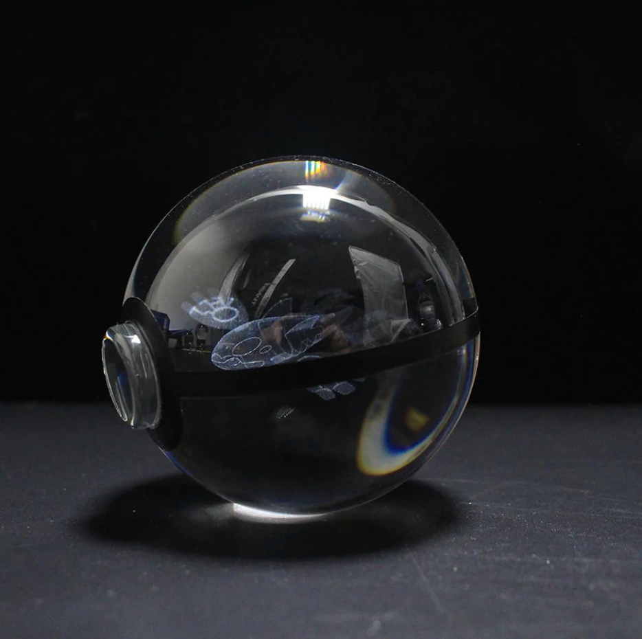 Kyogre Large Crystal Pokeball 3D Laser Engraving