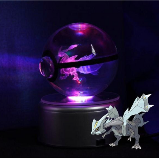 Kyurem Large Crystal Pokeball 3D Laser Engraving