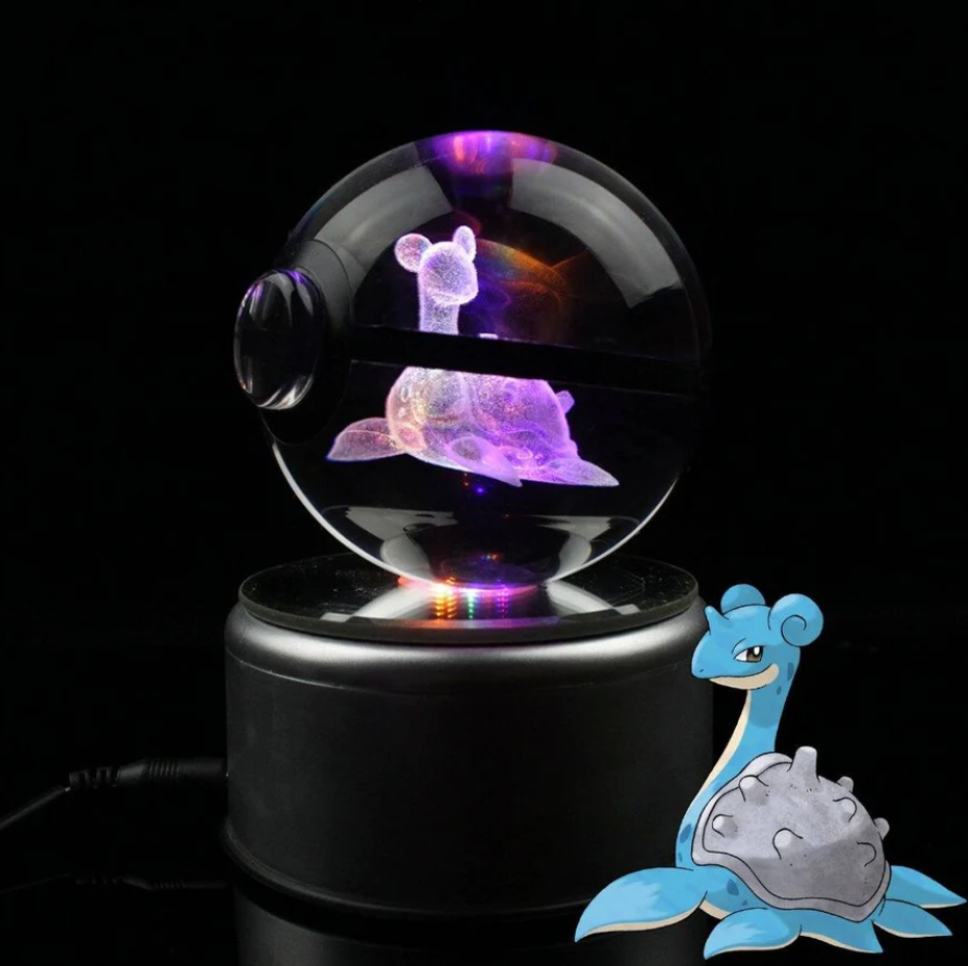 Lapras Large Crystal Pokeball 3D Laser Engraving