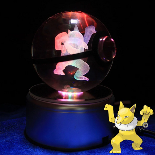 Hypno Large Crystal Pokeball 3D Laser Engraving