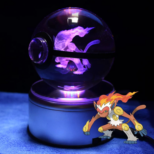 Infernape Large Crystal Pokeball 3D Laser Engraving