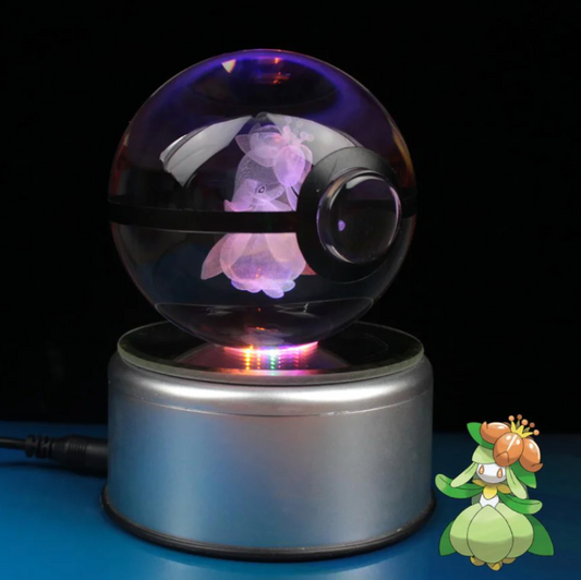 Lilligant Large Crystal Pokeball 3D Laser Engraving