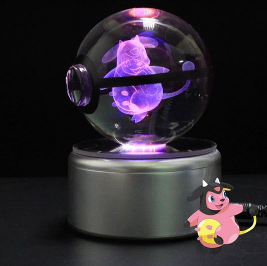 Miltank Large Crystal Pokeball 3D Laser Engraving