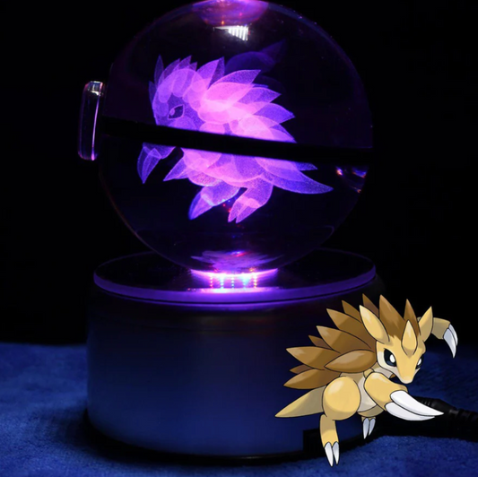 Sandslash Large Crystal Pokeball 3D Laser Engraving