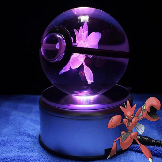 Scizor Large Crystal Pokeball 3D Laser Engraving