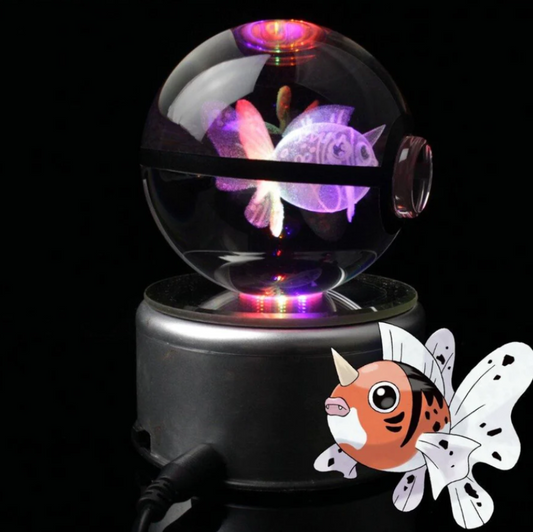 Seaking Large Crystal Pokeball 3D Laser Engraving