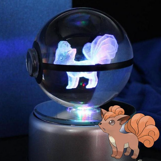 Vulpix Large Crystal Pokeball 3D Laser Engraving