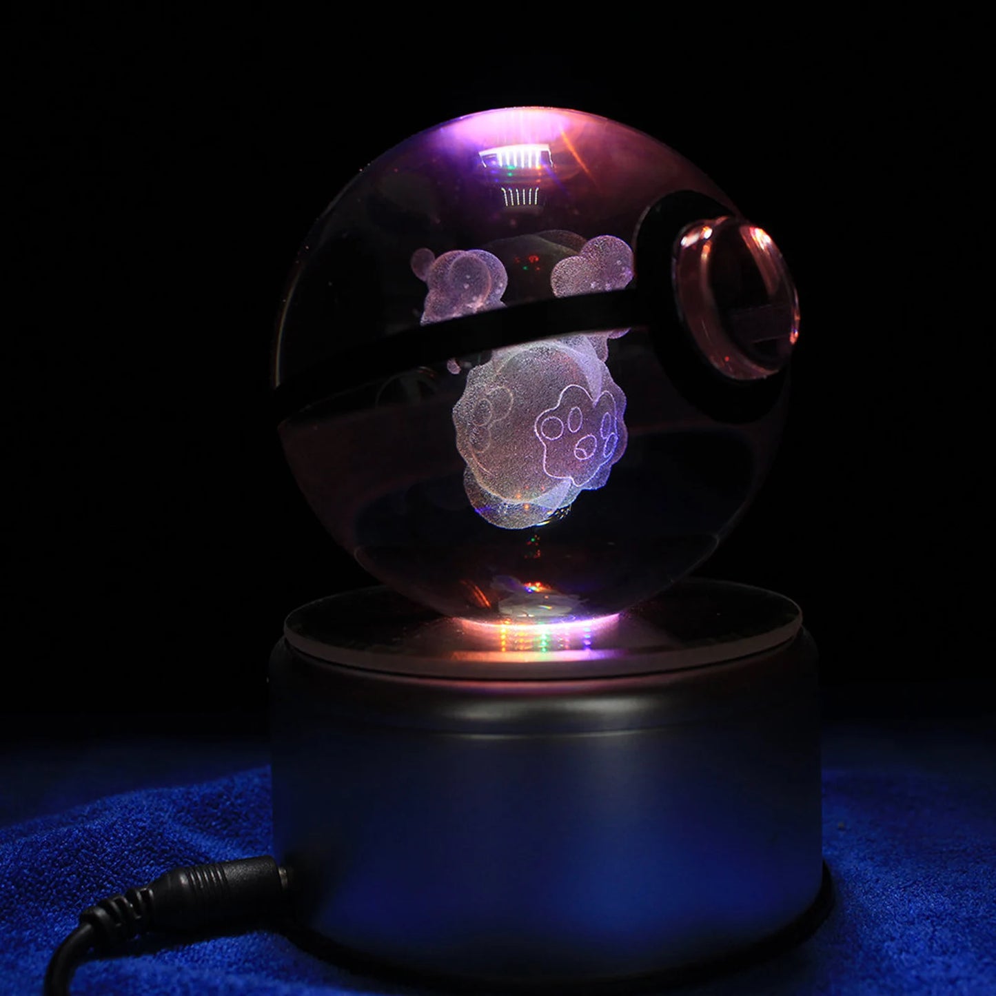 Cosmog Large Crystal Pokeball 3D Laser Engraving