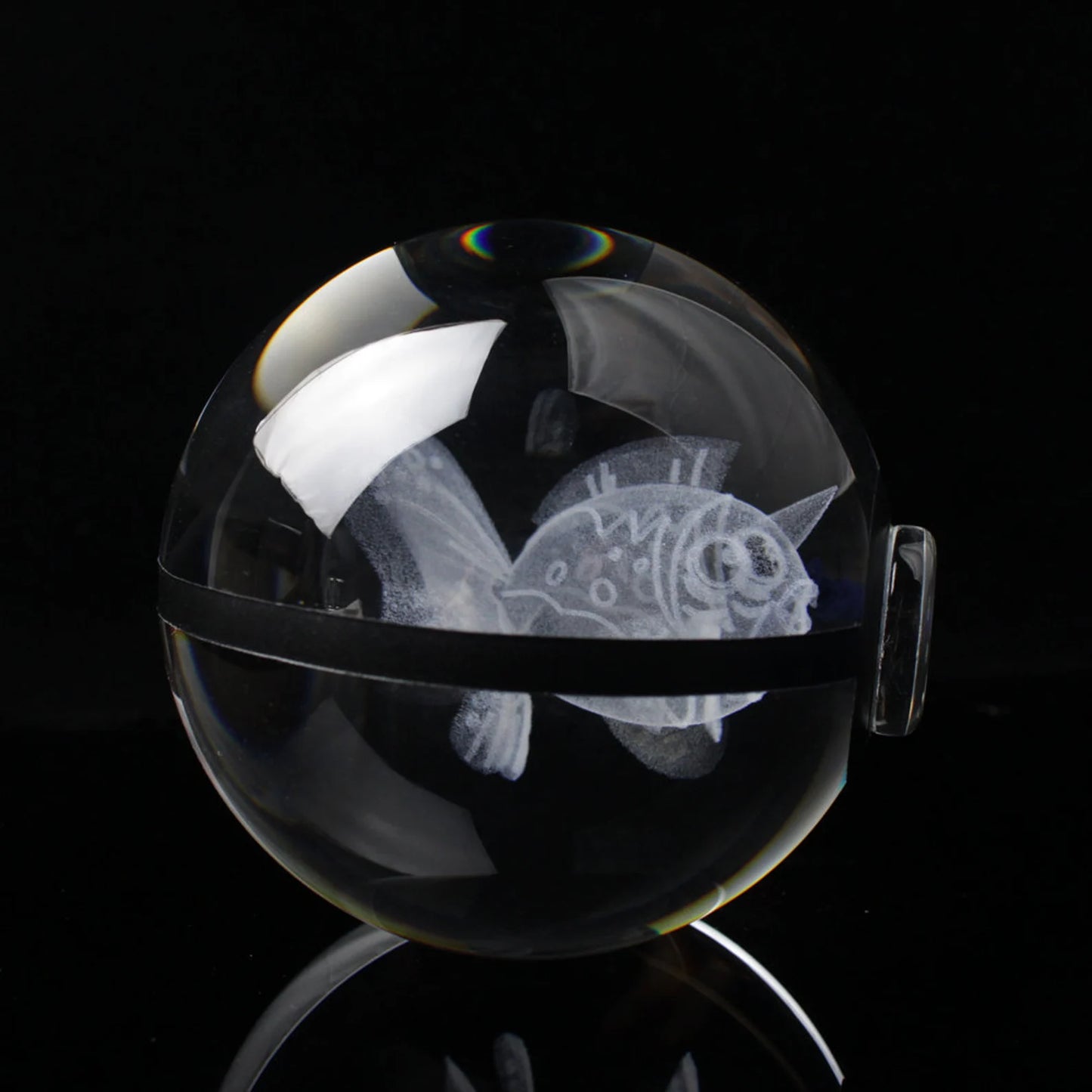 Seaking Large Crystal Pokeball 3D Laser Engraving