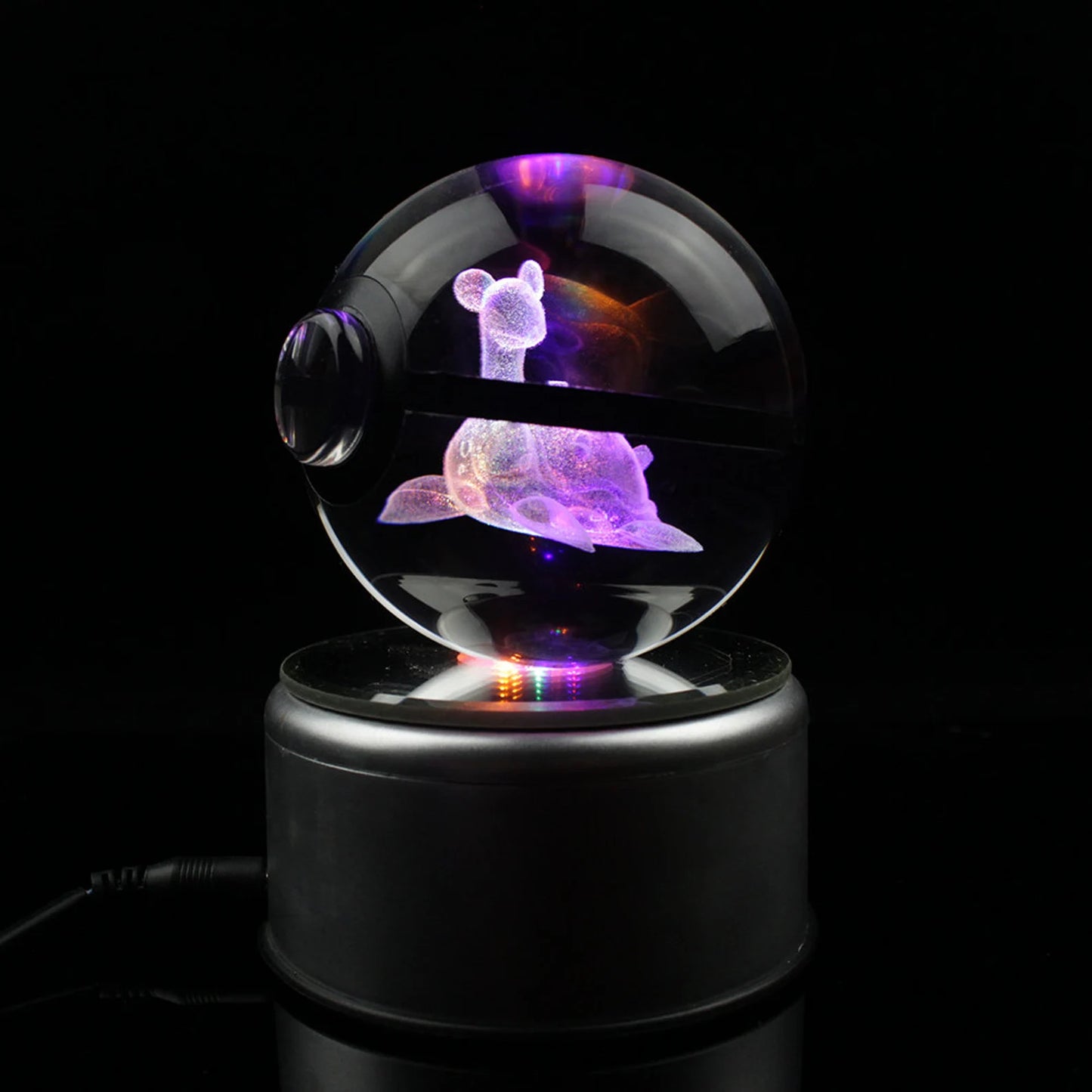 Lapras Large Crystal Pokeball 3D Laser Engraving