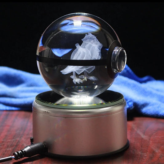 Corviknight Large Crystal Pokeball 3D Laser Engraving