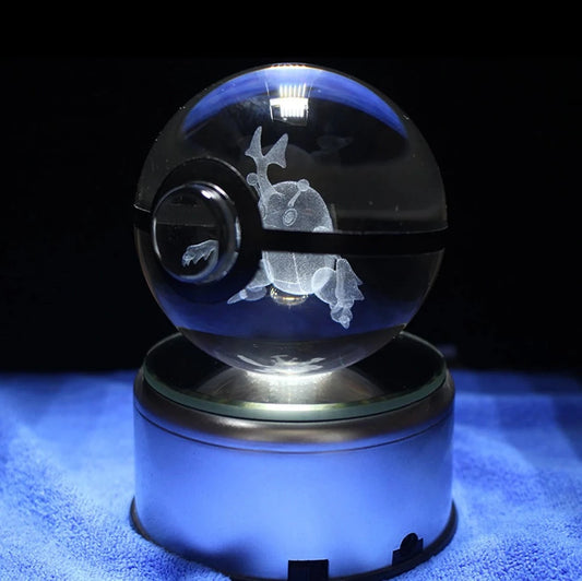 Heracross Large Crystal Pokeball 3D Laser Engraving