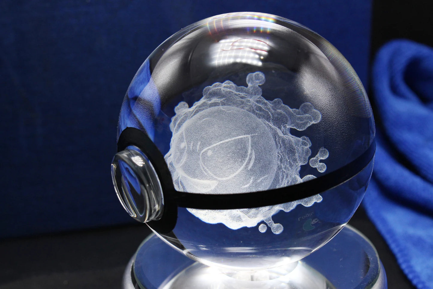 Gastly Large Crystal Pokeball 3D Laser Engraving