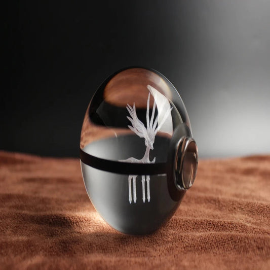 Xerneas Large Crystal Pokeball 3D Laser Engraving