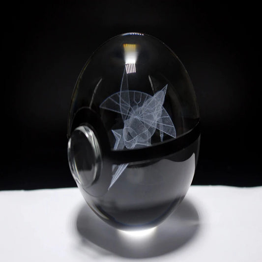 Vikavolt Large Crystal Pokeball 3D Laser Engraving