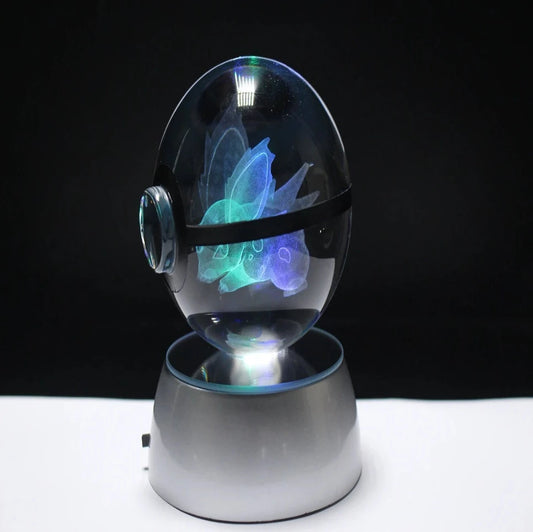 Nidoran Male ♂ Large Crystal Pokeball 3D Laser Engraving