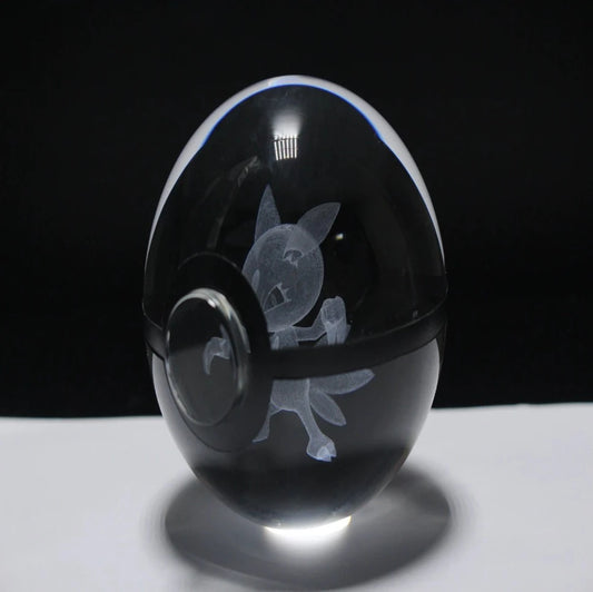 Sneasel Large Crystal Pokeball 3D Laser Engraving