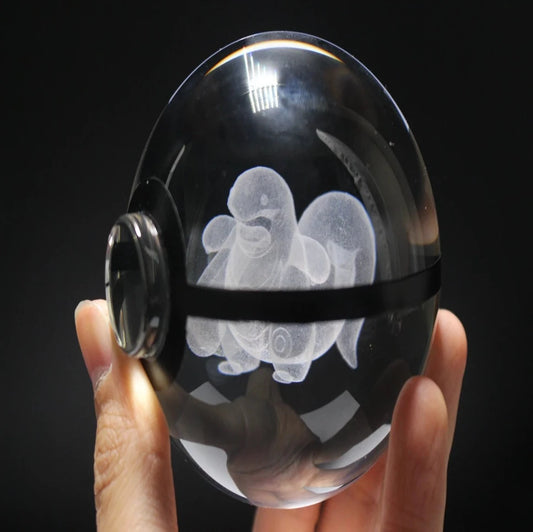 Lickitung Large Crystal Pokeball 3D Laser Engraving