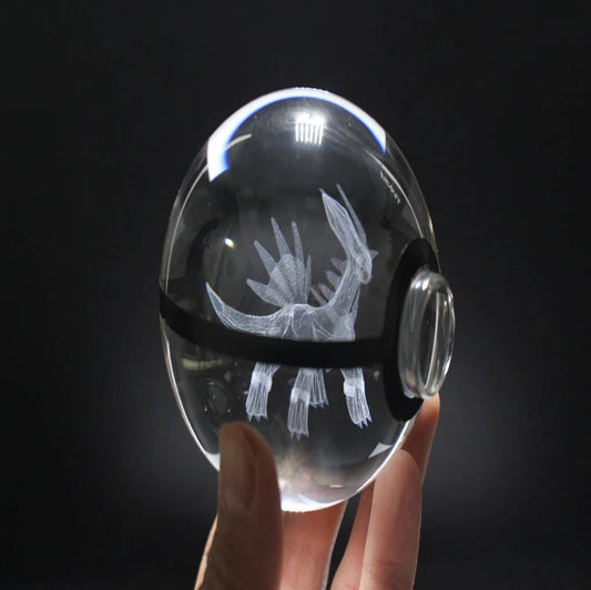 Dialga Large Crystal Pokeball 3D Laser Engraving