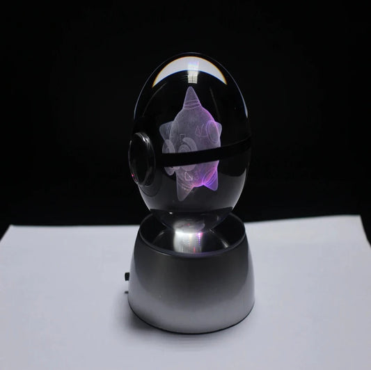 Minior Large Crystal Pokeball 3D Laser Engraving