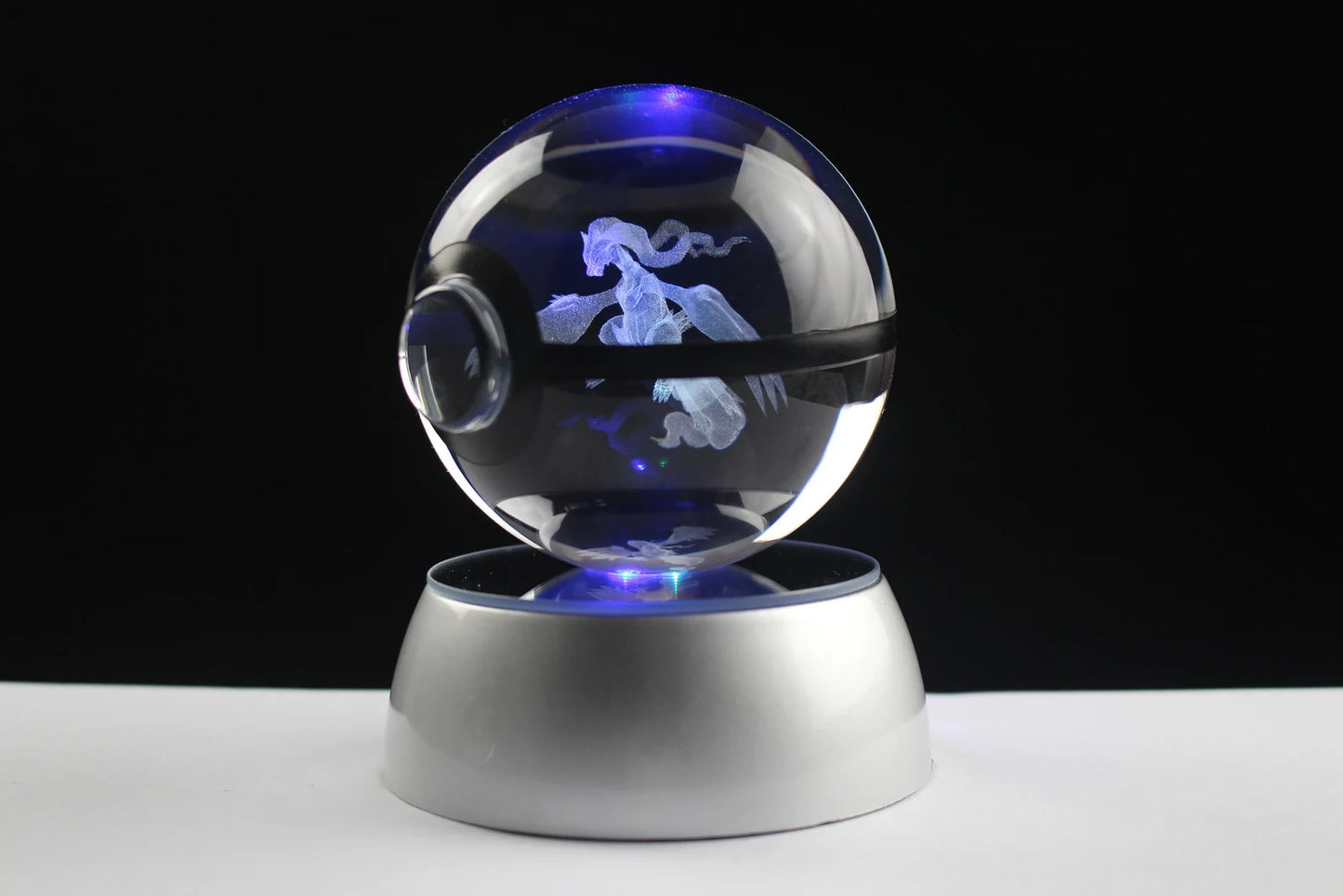 Reshiram Large Crystal Pokeball 3D Laser Engraving