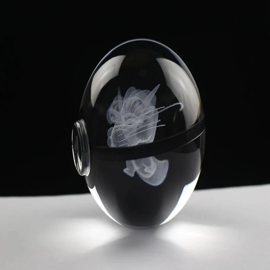 Mega Swampert Large Crystal Pokeball 3D Laser Engraving