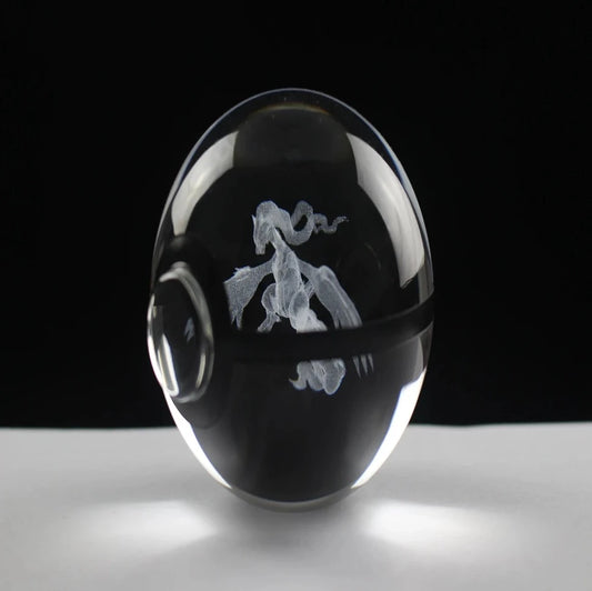 Reshiram Large Crystal Pokeball 3D Laser Engraving