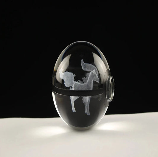 Ponyta Large Crystal Pokeball 3D Laser Engraving