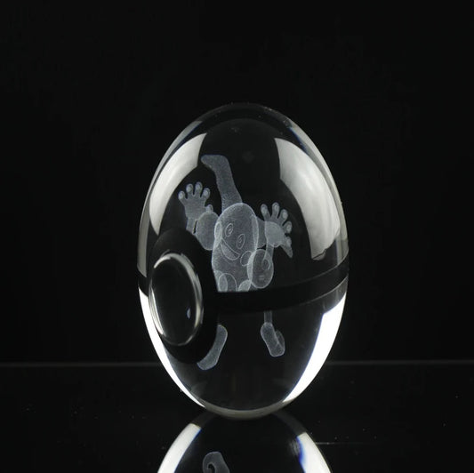 Mr. Mime Large Crystal Pokeball 3D Laser Engraving