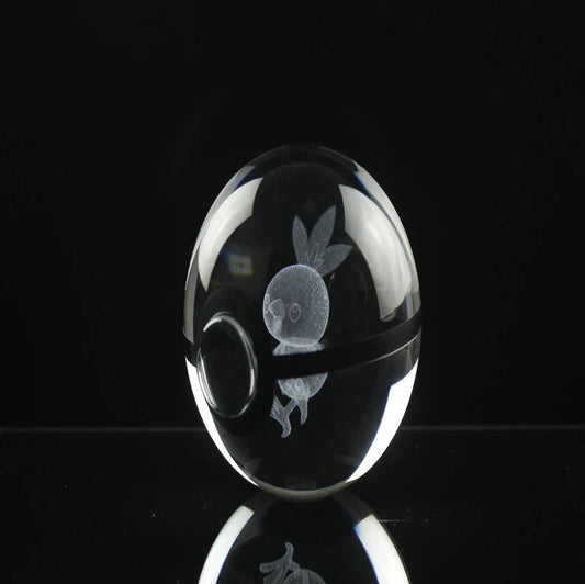 Torchic Large Crystal Pokeball 3D Laser Engraving