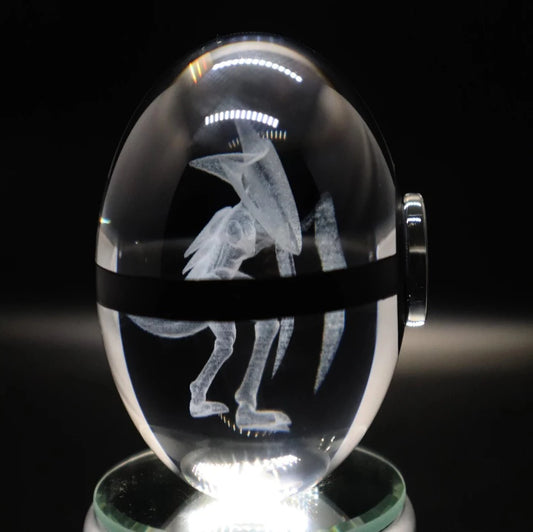 Kabutops Large Crystal Pokeball 3D Laser Engraving