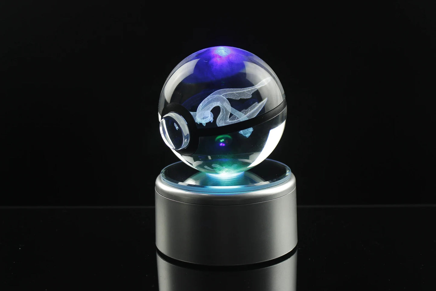 Eelektross Large Crystal Pokeball 3D Laser Engraving