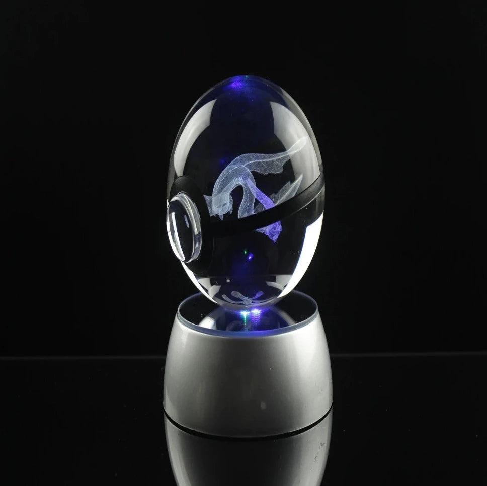 Eelektross Large Crystal Pokeball 3D Laser Engraving