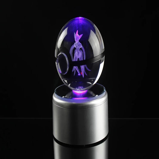 Deoxys Large Crystal Pokeball 3D Laser Engraving