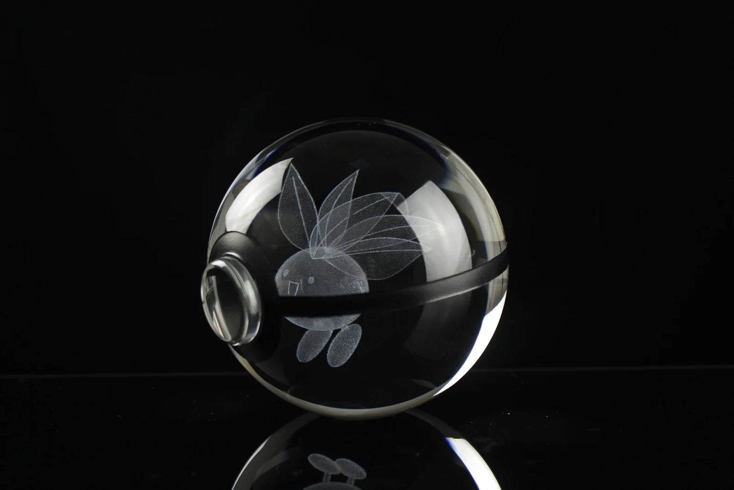 Oddish Large Crystal Pokeball 3D Laser Engraving