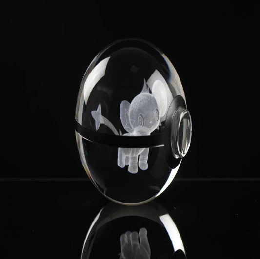 Shinx Large Crystal Pokeball 3D Laser Engraving